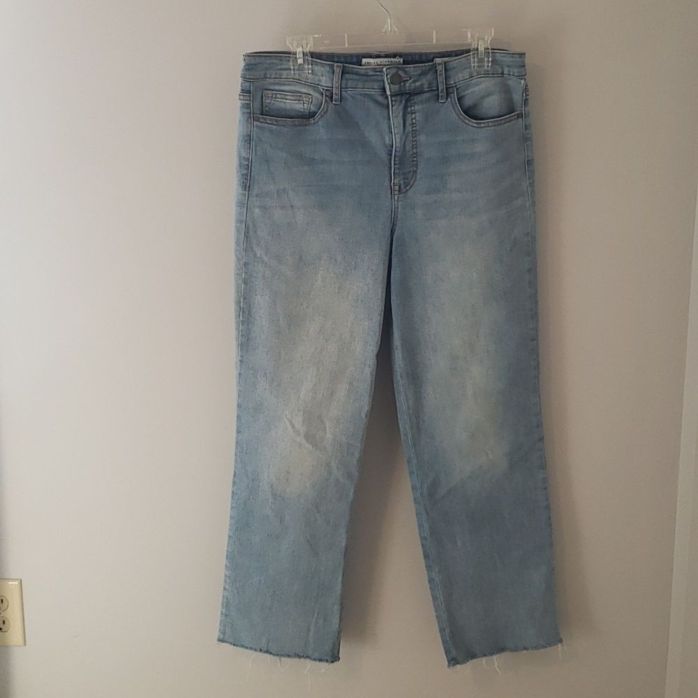 Social Standard by Sanctuary Hi-Rise Crop Wide Leg Jeans Womens 12 Light Wash
